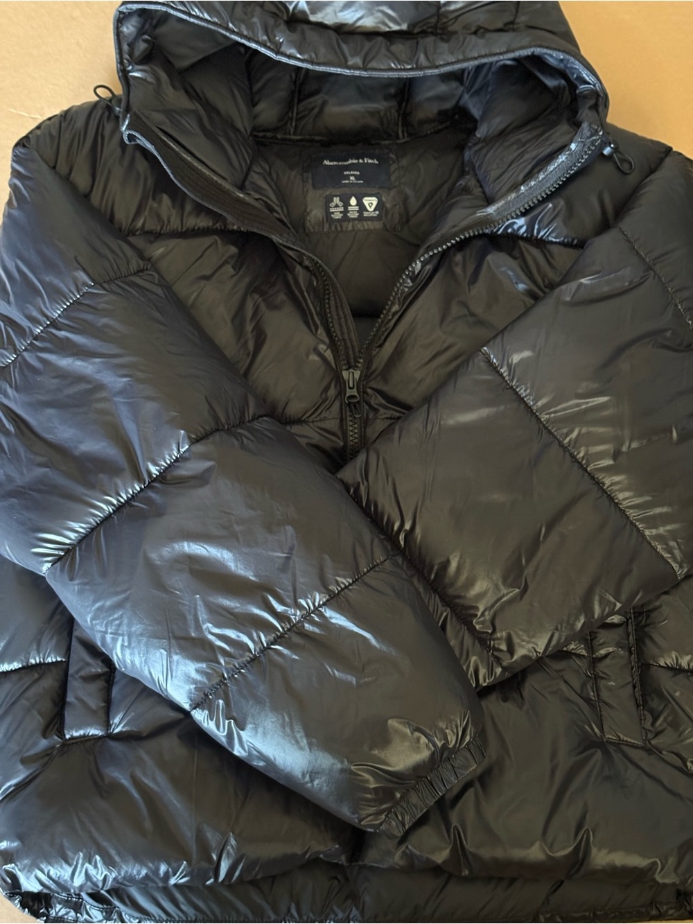 ABERCROMBIE & FITCH RELAXED HEAVYWEIGHT HOODED PUFFER JACKET MENS SIZE XL